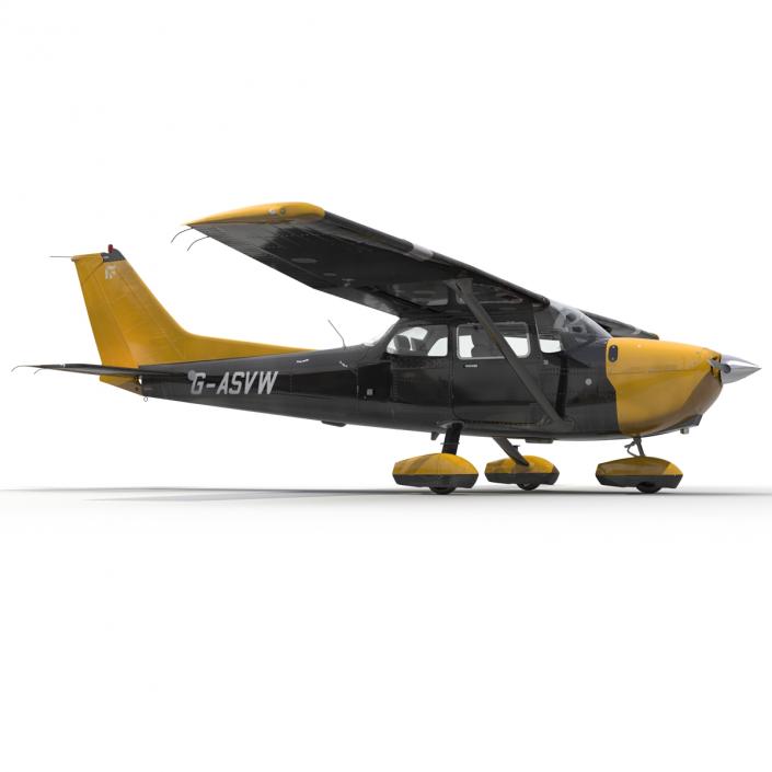 3D Cessna 172 Black Rigged model