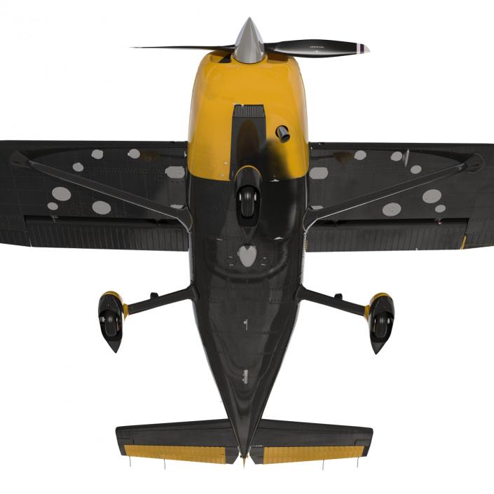 3D Cessna 172 Black Rigged model