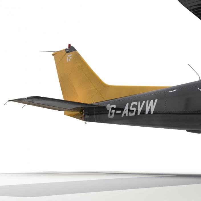 3D Cessna 172 Black Rigged model