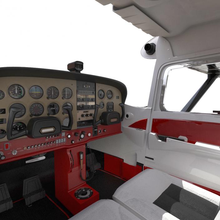 3D Cessna 172 Black Rigged model