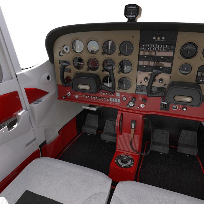 3D Cessna 172 Black Rigged model