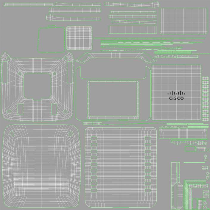 3D Cisco Unified IP Phone 8945 and Expansion Module model