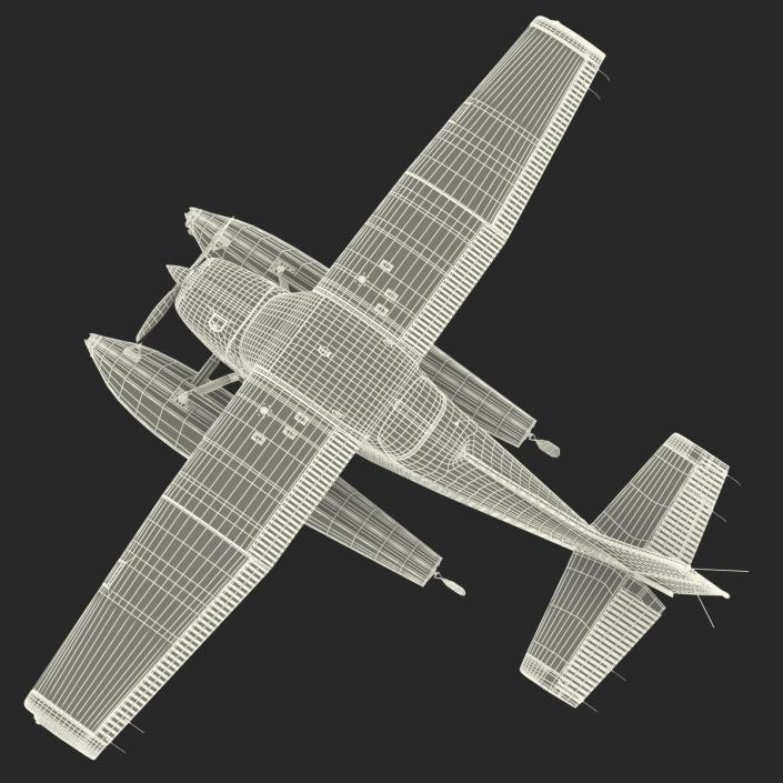 3D Cessna 172 Red Seaplane model