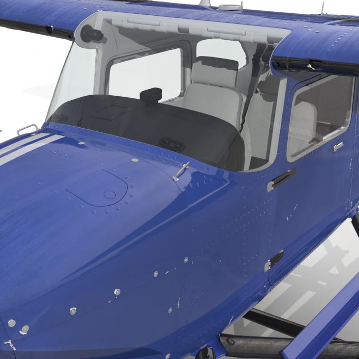 Cessna 172 Blue Seaplane 3D model