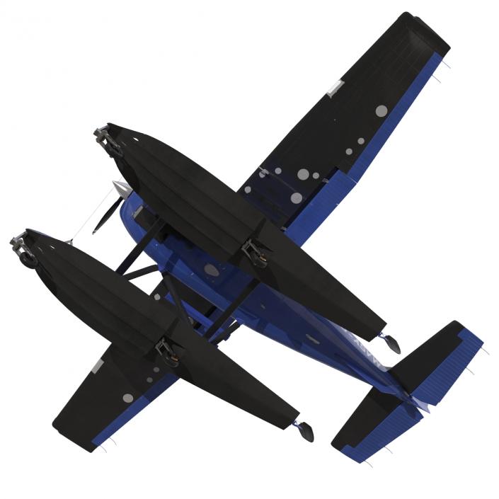 Cessna 172 Blue Seaplane 3D model