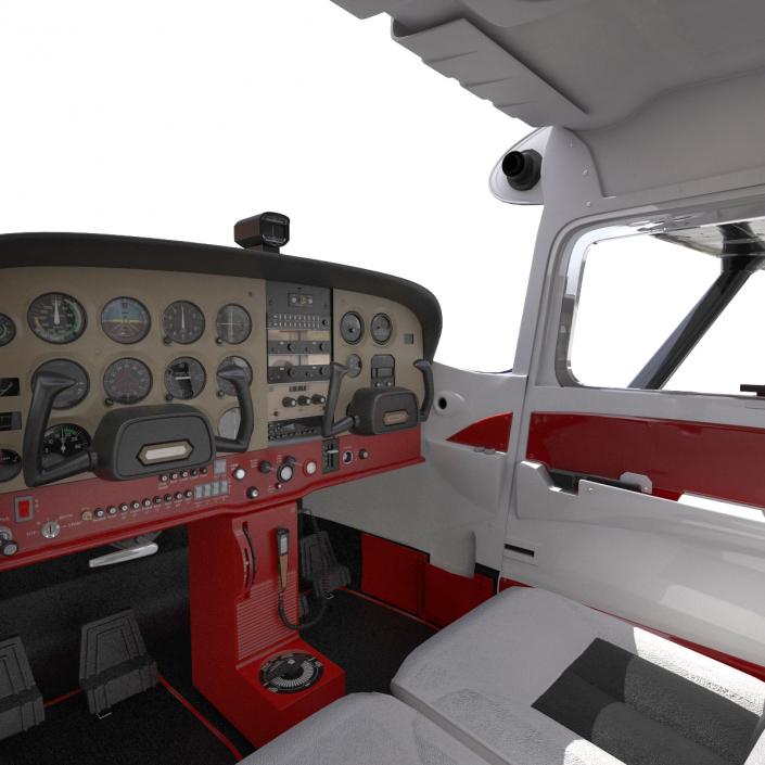 Cessna 172 Blue Seaplane 3D model