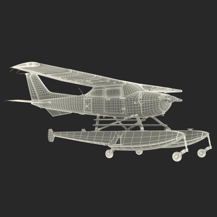 Cessna 172 Blue Seaplane 3D model