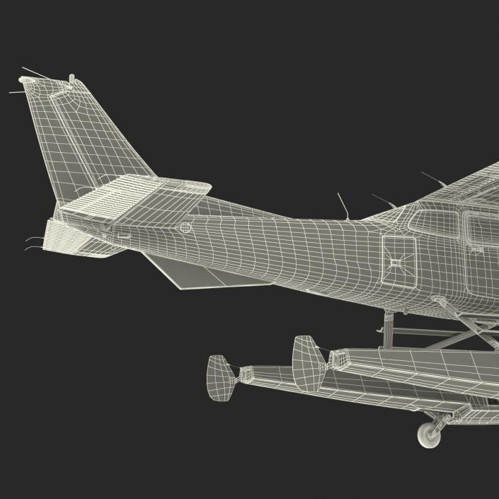 Cessna 172 Blue Seaplane 3D model