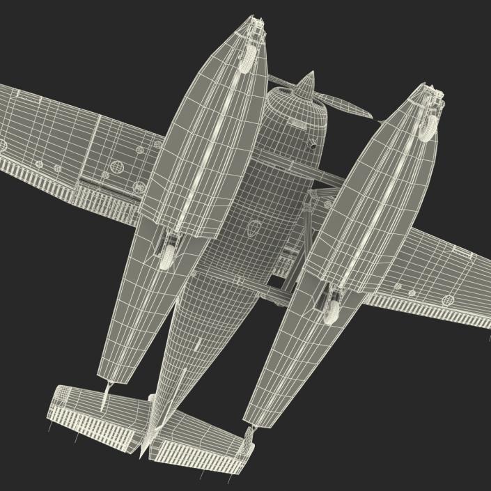 Cessna 172 Blue Seaplane 3D model