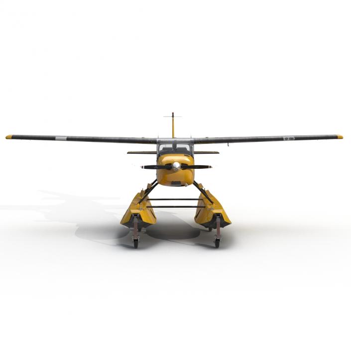 3D model Cessna 172 Black Seaplane