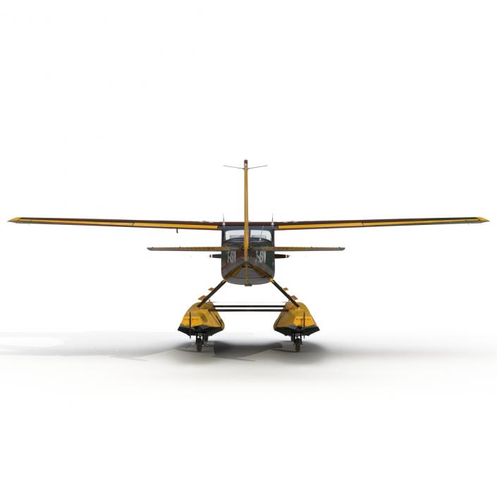 3D model Cessna 172 Black Seaplane