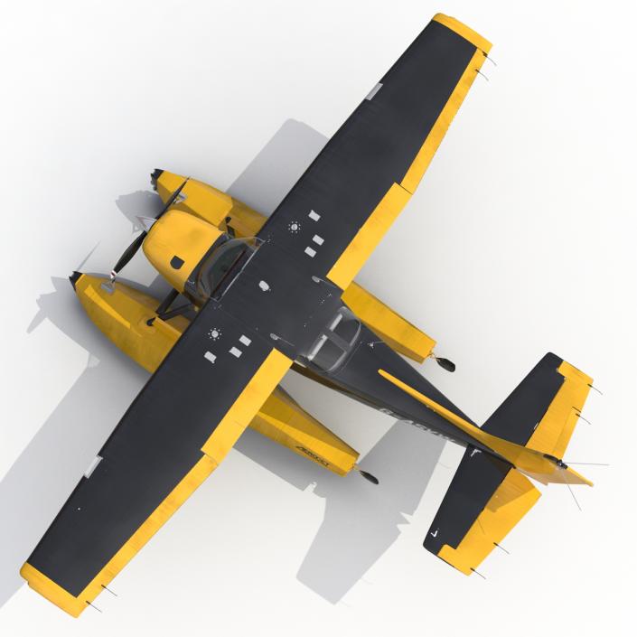 3D model Cessna 172 Black Seaplane