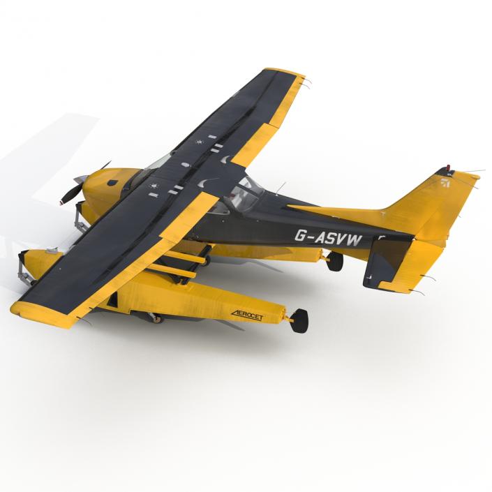 3D model Cessna 172 Black Seaplane