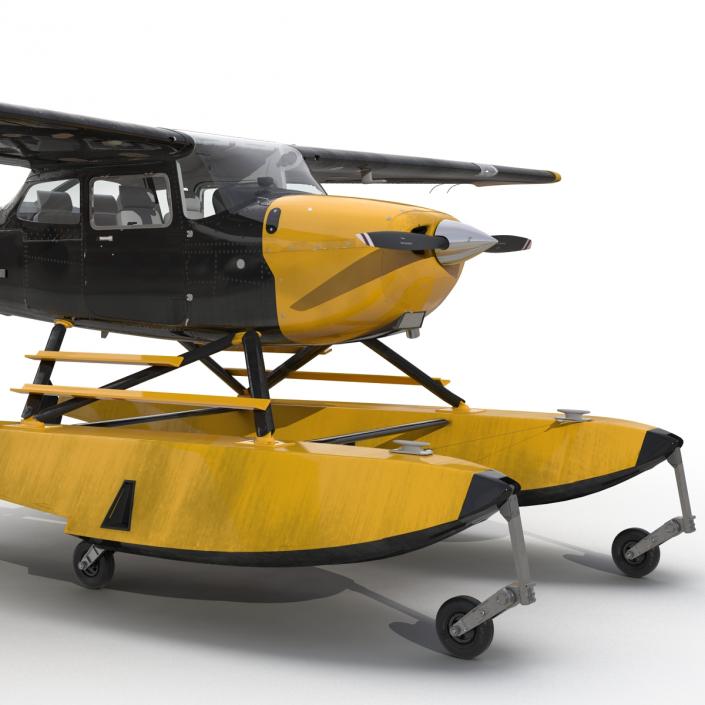 3D model Cessna 172 Black Seaplane