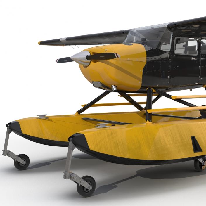 3D model Cessna 172 Black Seaplane