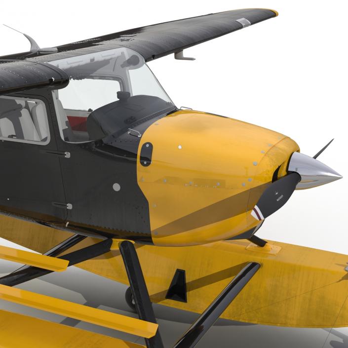 3D model Cessna 172 Black Seaplane