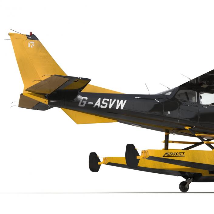 3D model Cessna 172 Black Seaplane