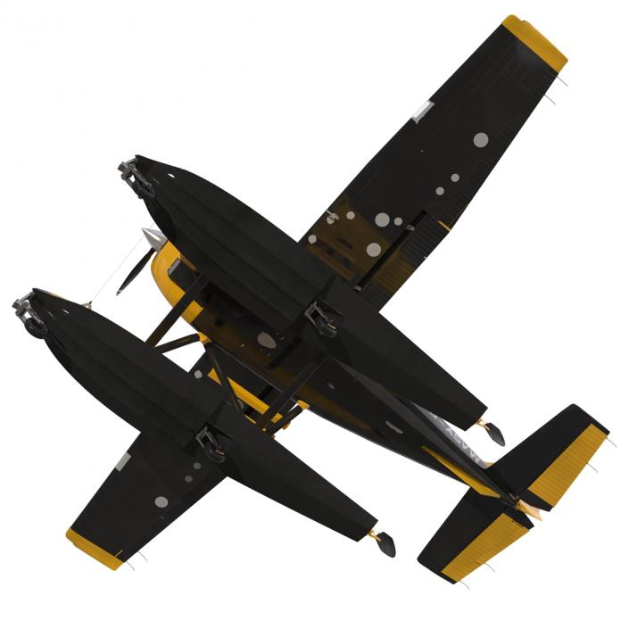 3D model Cessna 172 Black Seaplane