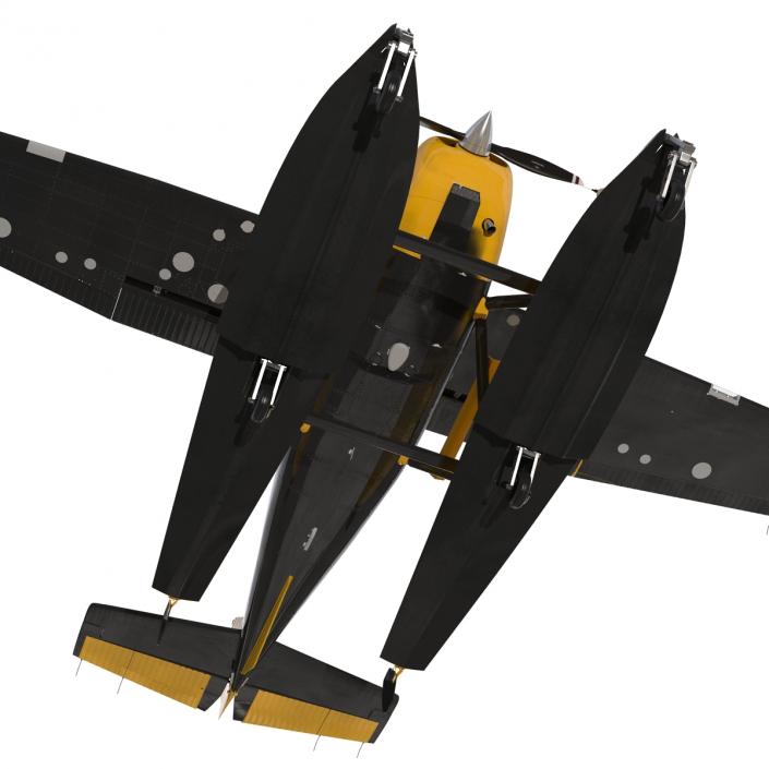 3D model Cessna 172 Black Seaplane