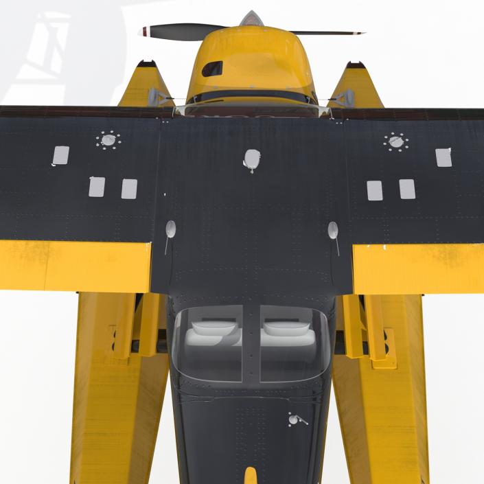 3D model Cessna 172 Black Seaplane