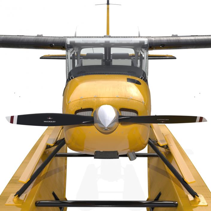 3D model Cessna 172 Black Seaplane