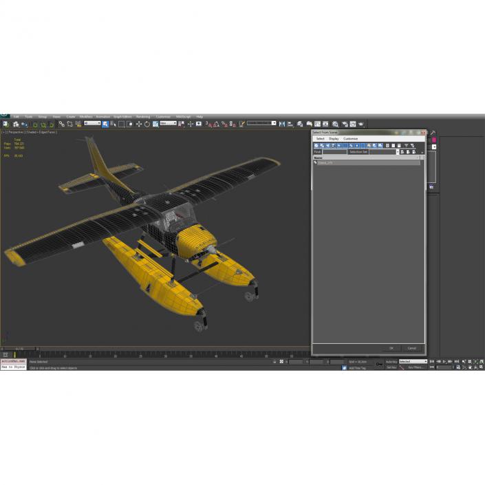 3D model Cessna 172 Black Seaplane