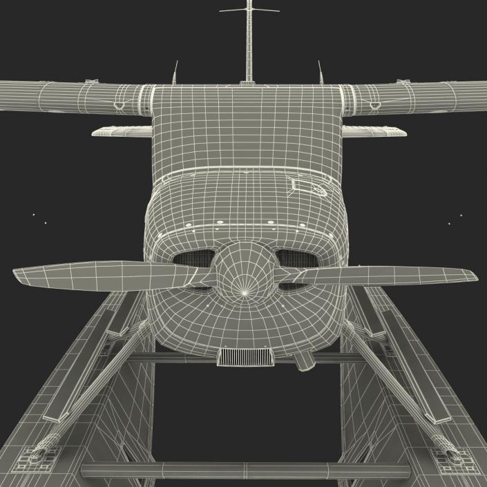 3D model Cessna 172 Black Seaplane