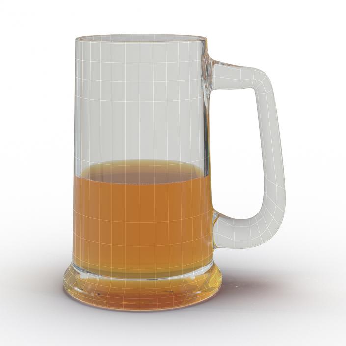 3D Half Full Beer Mug model