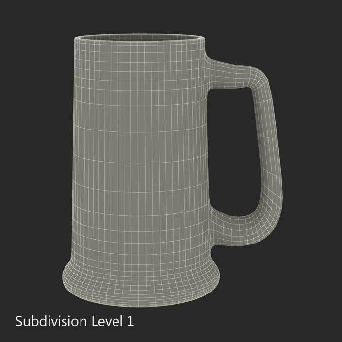 3D Half Full Beer Mug model