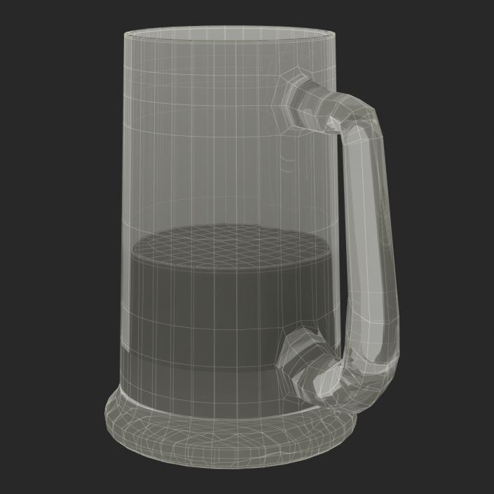 3D Half Full Beer Mug model