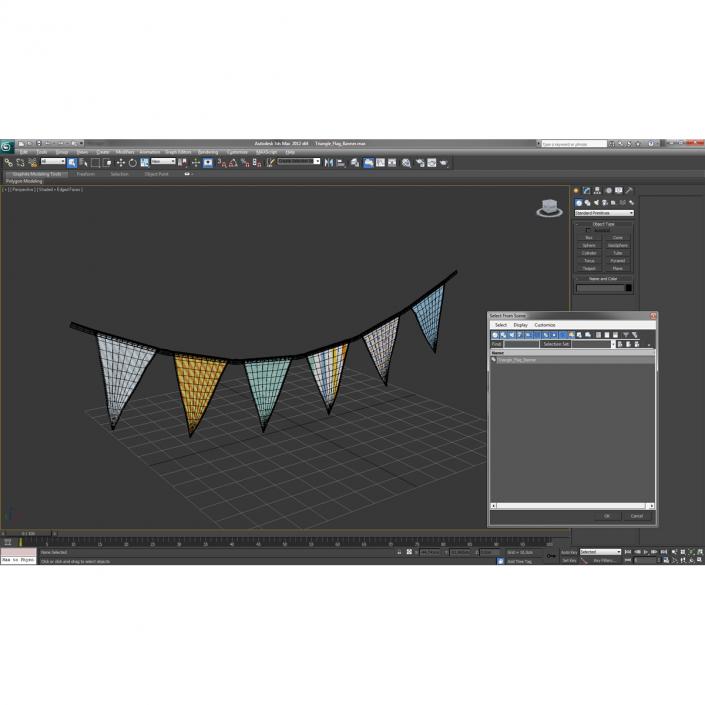 3D model Triangle Flag Banner