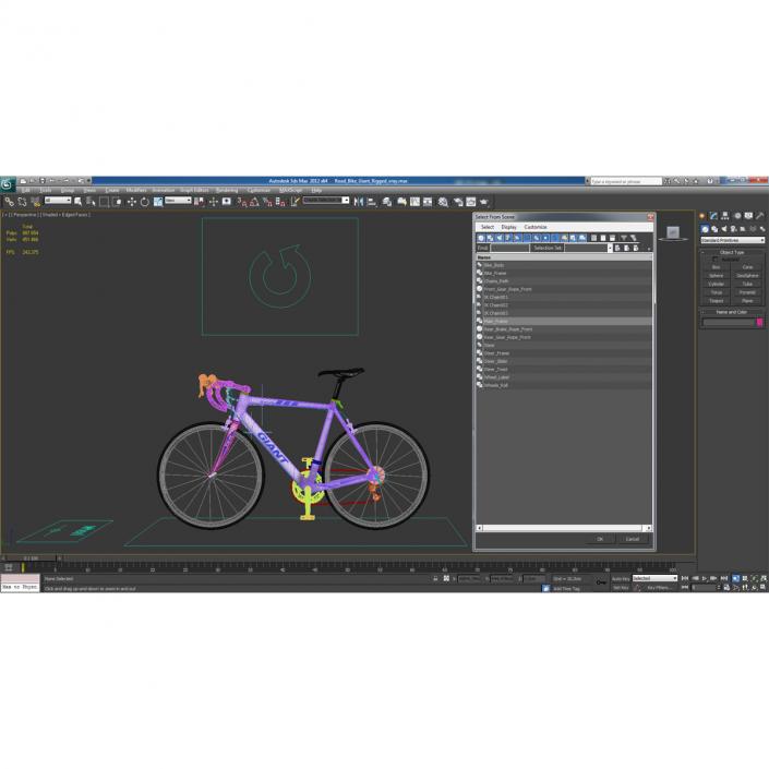 Road Bike Giant Rigged 3D