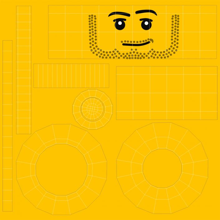 3D model Lego Man Worker