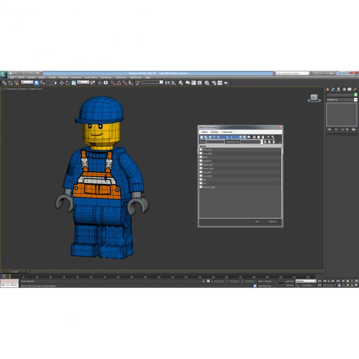 3D model Lego Man Worker