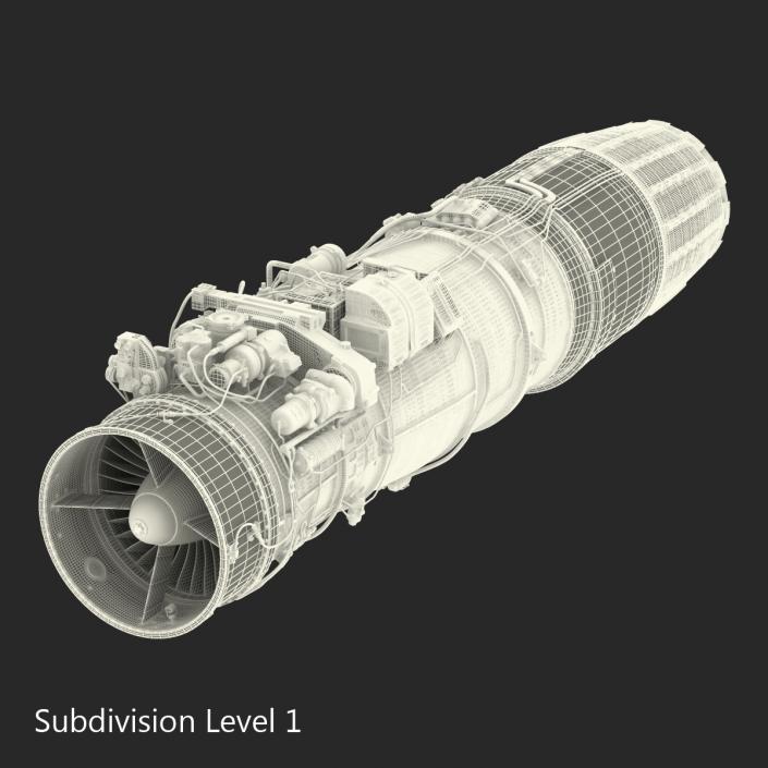 3D Turbofan Engine Klimov RD-33 model