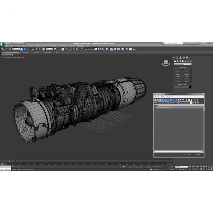 3D Turbofan Engine Klimov RD-33 model