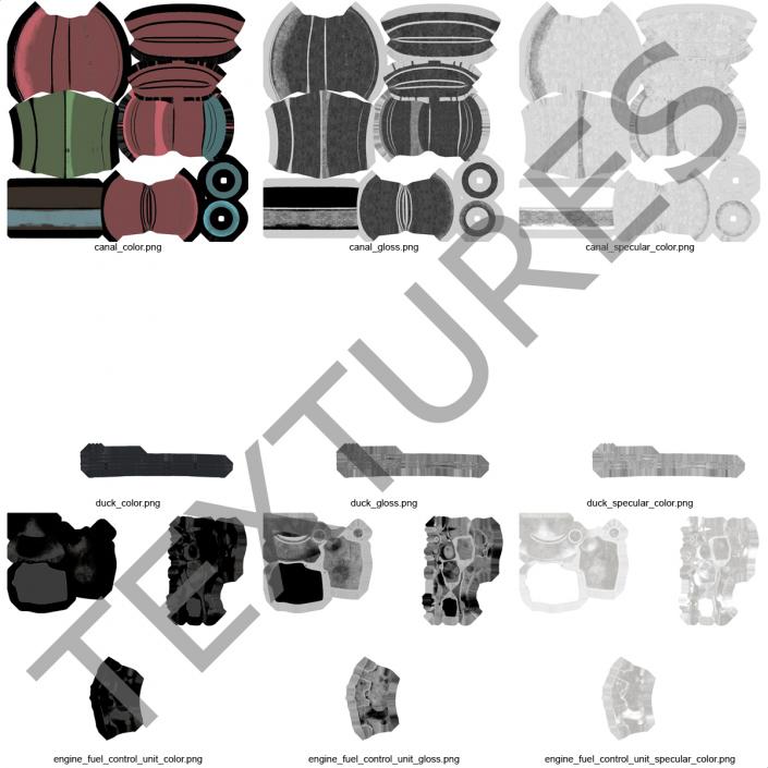 3D Turboprop Aircraft Engine Canada PT6 Sectioned