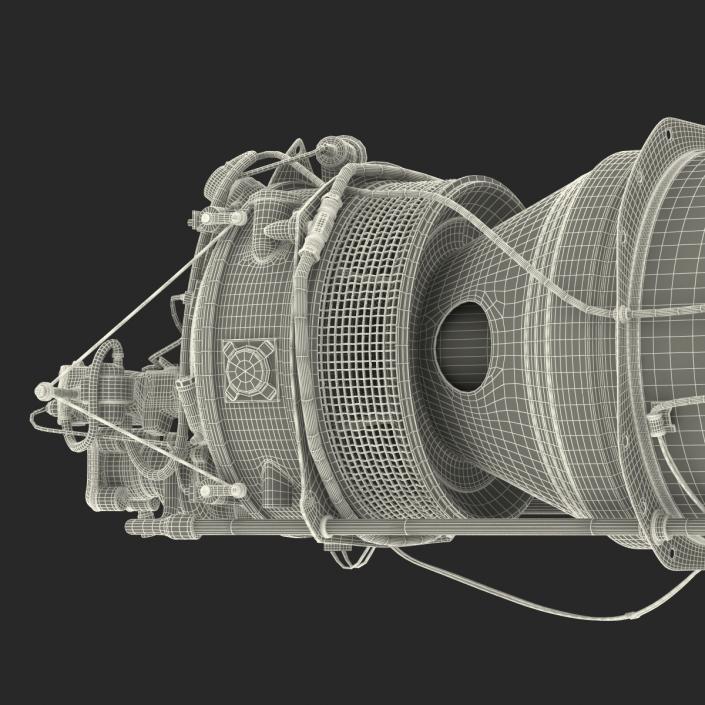 3D Turboprop Aircraft Engine Canada PT6 Sectioned