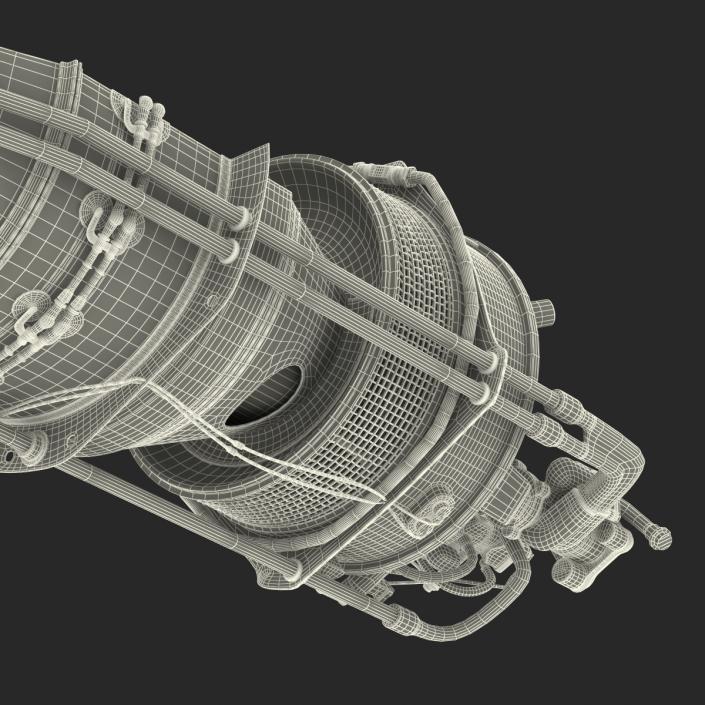 3D Turboprop Aircraft Engine Canada PT6 Sectioned