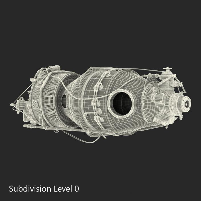 Turboprop Aircraft Engine Pratt and Whitney Canada PT6 3D model