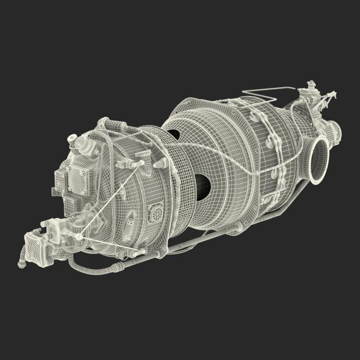 Turboprop Aircraft Engine Pratt and Whitney Canada PT6 3D model