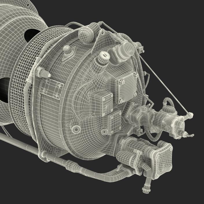 Turboprop Aircraft Engine Pratt and Whitney Canada PT6 3D model