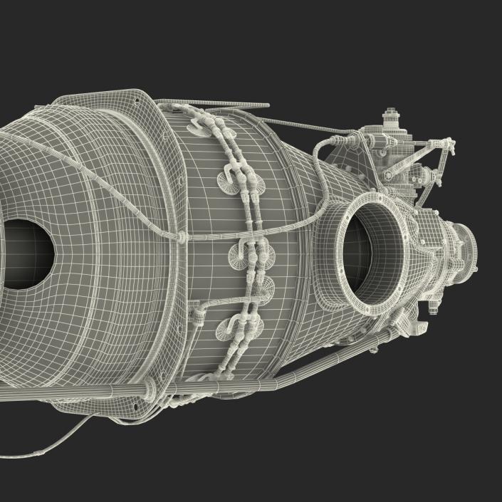 Turboprop Aircraft Engine Pratt and Whitney Canada PT6 3D model