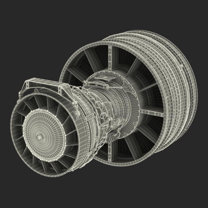 Turbofan Aircraft Engine 3D model