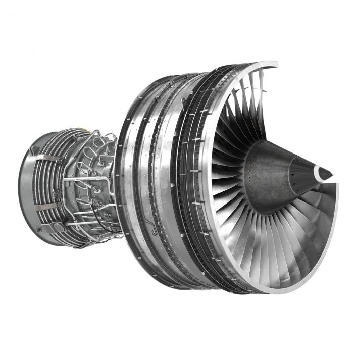 Turbofan Aircraft Engine Sectioned 3D model