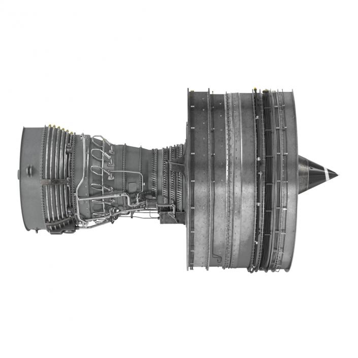 Turbofan Aircraft Engine Sectioned 3D model