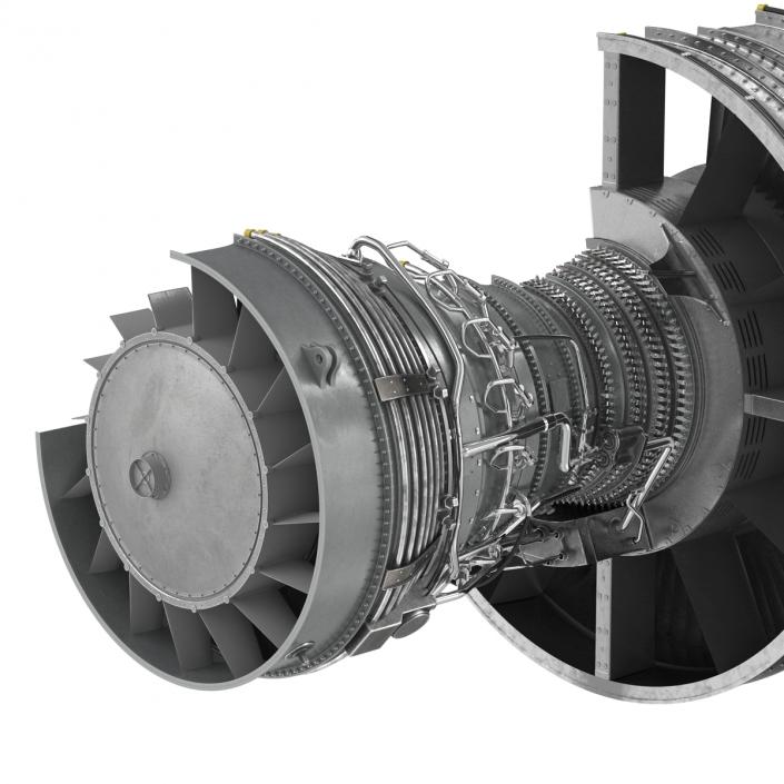 Turbofan Aircraft Engine Sectioned 3D model