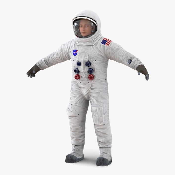 3D Astronaut NASA Wearing Spacesuit A7L 2 model