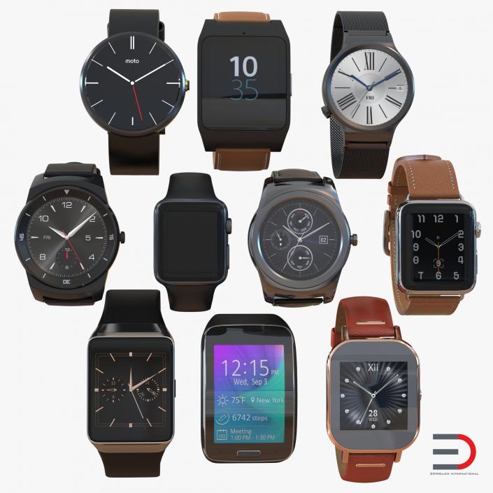 3D Smartwatches Collection model