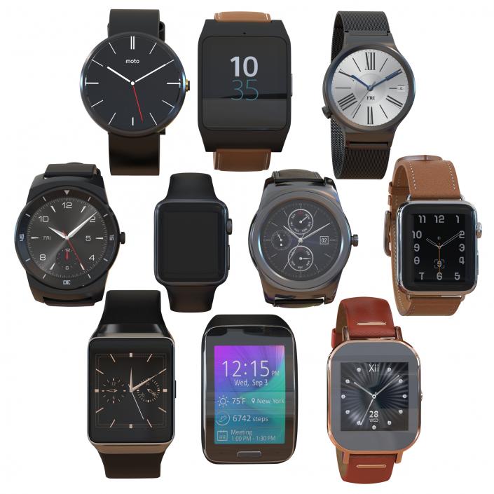 3D Smartwatches Collection model